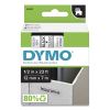 D1 High-Performance Polyester Removable Label Tape, 0.5" x 23 ft, Black on Clear 1