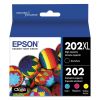 T202XL-BCS (202XL) Claria High-Yield Ink, 550/165 Page-Yield, Cyan/Magenta/Yellow 1