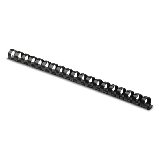 Plastic Comb Bindings, 1/2" Diameter, 90 Sheet Capacity, Black, 100/Pack 1