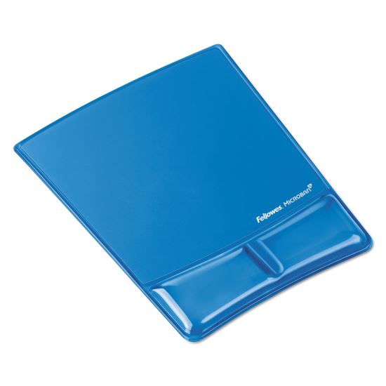 Gel Wrist Support with Attached Mouse Pad, 8.25 x 9.87, Blue 1