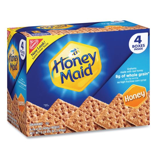 Honey Maid Honey Grahams, 14.4 oz Box, 4 Boxes/Pack, Delivered in 1-4 Business Days 1