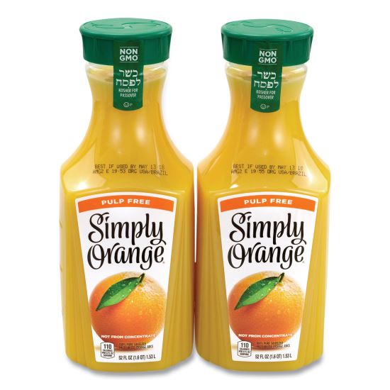 Orange Juice Pulp Free, 52 oz Bottle, 2/Pack, Delivered in 1-4 Business Days 1