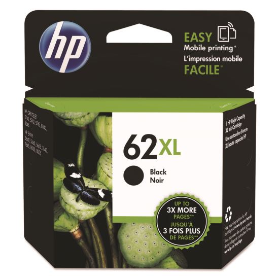 HP 62XL, (C2P05AN) High-Yield Black Original Ink Cartridge 1