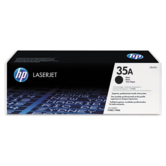 HP 35A, (CB435A) Black Original LaserJet Toner Cartridge 1