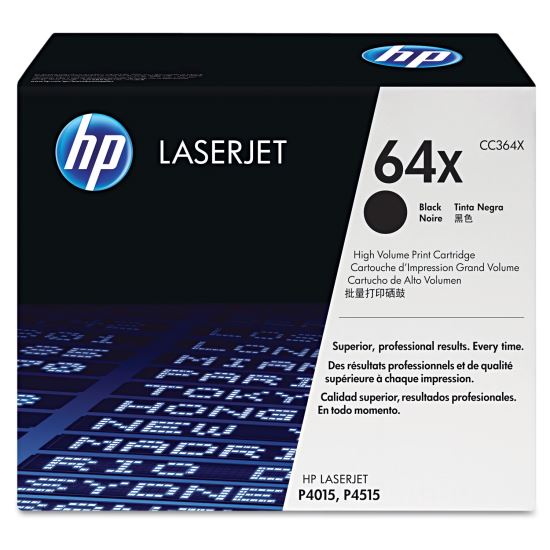 HP 64X, (CC364X) High-Yield Black Original LaserJet Toner Cartridge 1