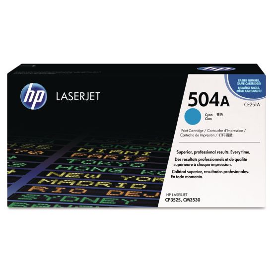 HP 504A, (CE251A) Cyan Original LaserJet Toner Cartridge 1