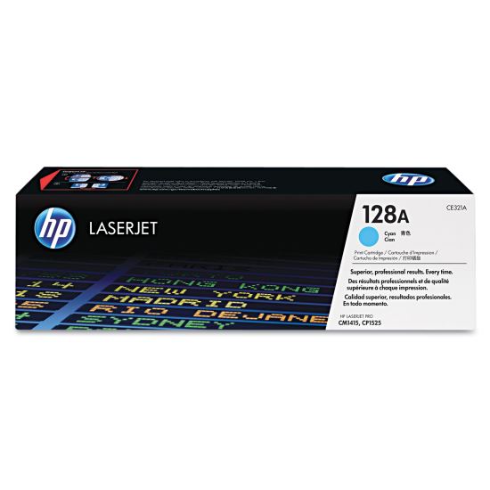HP 128A, (CE321A) Cyan Original LaserJet Toner Cartridge 1