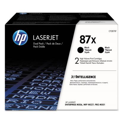 HP 87X, (CF287X-D) 2-Pack High-Yield Black Original LaserJet Toner Cartridges 1