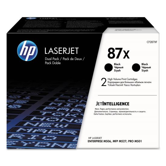 HP 87X, (CF287X-D) 2-Pack High-Yield Black Original LaserJet Toner Cartridges 1