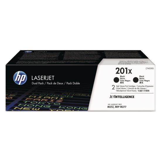 HP 201X, (CF400X-D) 2-Pack High-Yield Black Original LaserJet Toner Cartridges 1