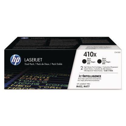 HP 410X, (CF410X-D) 2-Pack High-Yield Black Original LaserJet Toner Cartridges 1