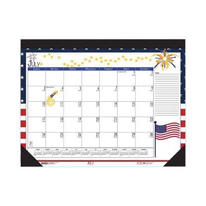 Recycled Desk Pad Calendar, Earthscapes Seasonal Artwork, 22 x 17, Black Binding/Corners,12-Month (July-June): 2022-2023 1