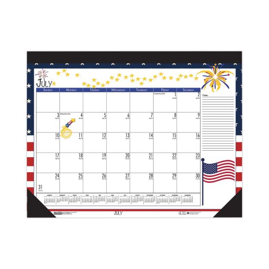 Recycled Desk Pad Calendar, Earthscapes Seasonal Artwork, 22 x 17, Black Binding/Corners,12-Month (July-June): 2022-2023 1