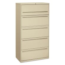 Brigade 700 Series Lateral File, 4 Legal/Letter-Size File Drawers, 1 File Shelf, 1 Post Shelf, Putty, 36" x 18" x 64.25" 1