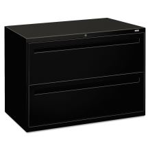 Brigade 700 Series Lateral File, 2 Legal/Letter-Size File Drawers, Black, 42" x 18" x 28" 1