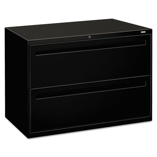 Brigade 700 Series Lateral File, 2 Legal/Letter-Size File Drawers, Black, 42" x 18" x 28" 1