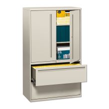 Brigade 700 Series Lateral File, Three-Shelf Enclosed Storage, 2 Legal/Letter-Size File Drawers, Gray, 42" x 18" x 64.25" 1