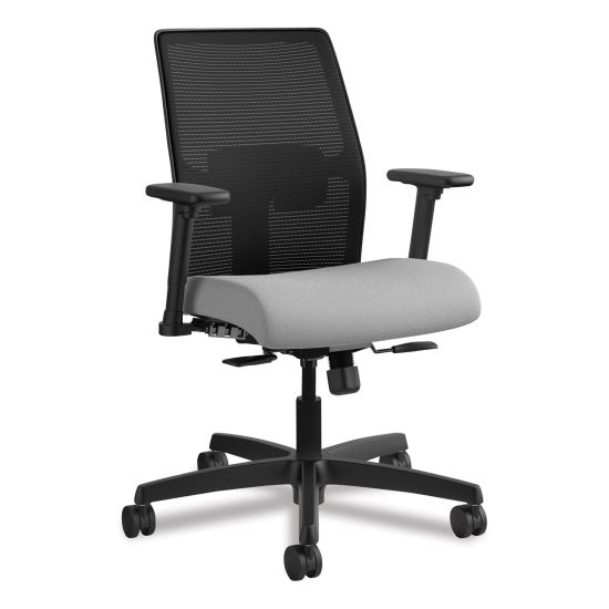 Ignition 2.0 4-Way Stretch Low-Back Mesh Task Chair, Supports 300 lb, 17" to 21" Seat Height, Frost Seat, Black Back/Base 1