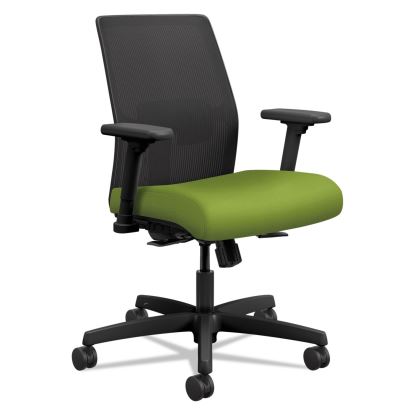 Ignition 2.0 4-Way Stretch Low-Back Mesh Task Chair, Supports 300 lb, 17" to 21" Seat Height, Pear Seat, Black Back/Base 1
