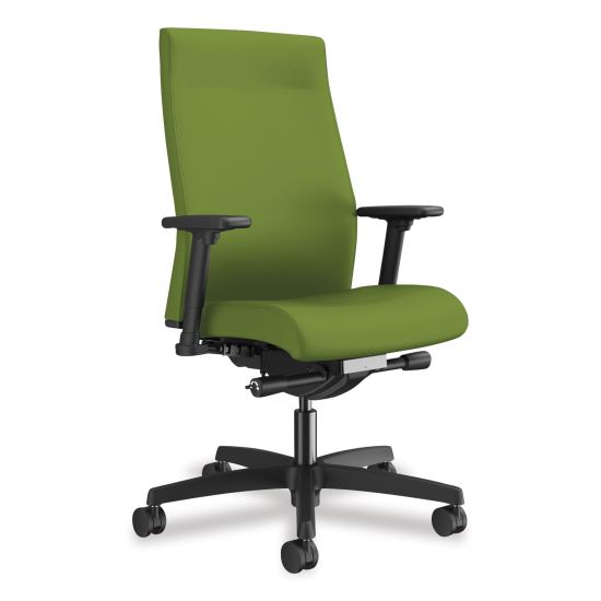 Ignition 2.0 Upholstered Mid-Back Task Chair With Lumbar, Supports 300 lb, 17" to 22" Seat, Pear Seat/Back, Black Base 1