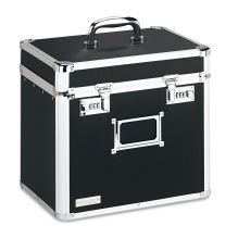Locking File Chest, Letter Files, 13.5" x 10.5" x 13.25", Black 1