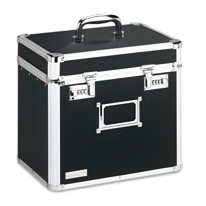 Locking File Chest, Letter Files, 13.5" x 10.5" x 13.25", Black 1