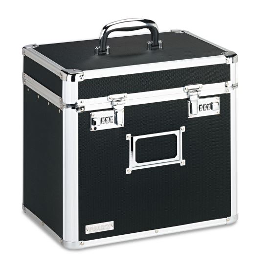 Locking File Chest, Letter Files, 13.5" x 10.5" x 13.25", Black 1