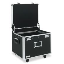 Locking Mobile File Chest, Letter/Legal Files, 17.5" x 15.5" x 14.5", Black/Chrome 1