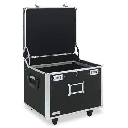 Locking Mobile File Chest, Letter/Legal Files, 17.5" x 15.5" x 14.5", Black/Chrome 1