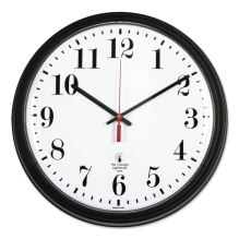 Black Quartz CONTRACT Clock, 13.75" Overall Diameter, Black Case, 1 AA (sold separately) 1