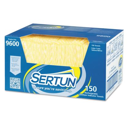 Color-Changing Rechargeable Sanitizer Towels, 13.5 x 18, Yellow/White/Blue, 150/Carton 1