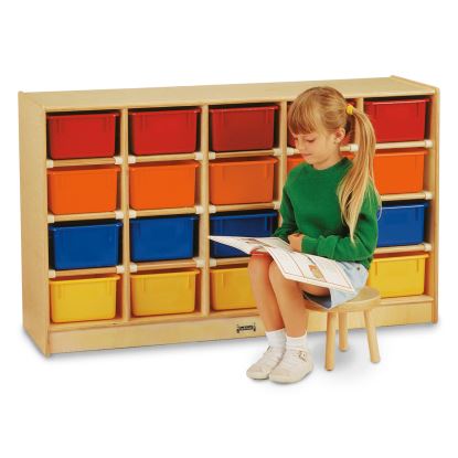 Tray Mobile Cubbie, 48w x 15d x 29.5h, Birch/Assorted 1