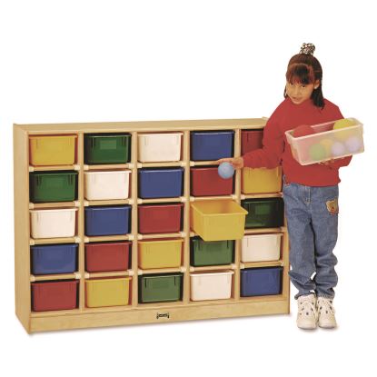 Tray Mobile Cubbie, 48w x 15d x 35.5h, Birch/Assorted 1
