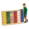 Tray Mobile Storage, 57w x 15d x 35.5h, Birch/Assorted 1