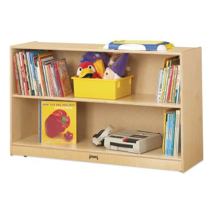 Adjustable Mobile Straight-Shelves, Low, 48w x 15d x 29.5h, Birch 1