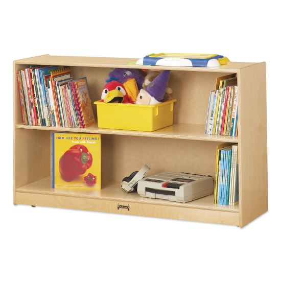Adjustable Mobile Straight-Shelves, Low, 48w x 15d x 29.5h, Birch 1