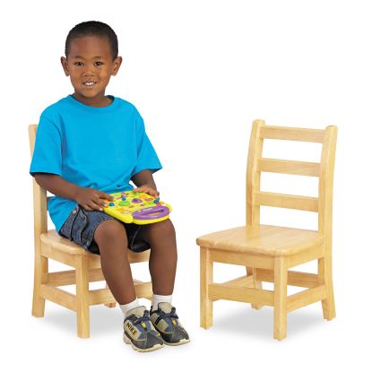 KYDZ Ladderback Chair, 8" Seat Height, Natural Maple Seat/Back, Natural Maple Base, 2/Carton 1