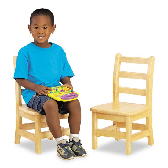 KYDZ Ladderback Chair, 10" Seat Height, Natural Maple Seat/Back, Natural Maple Base, 2/Carton 1