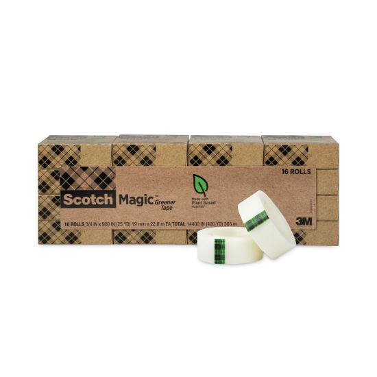 Magic Greener Tape, 1" Core, 0.75" x 75 ft, Clear, 16/Pack 1