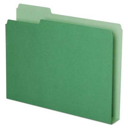 Double Stuff File Folders, 1/3-Cut Tabs: Assorted, Letter Size, 1.5" Expansion, Green, 50/Pack 1