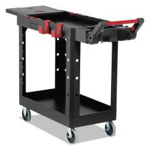 Heavy Duty Adaptable Utility Cart, 2 Shelves, 17.8w x 46.2d x 36h, Black 1
