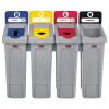 Slim Jim Recycling Station Kit, 92 gal, 4-Stream Landfill/Paper/Plastic/Cans 2