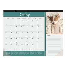 Pets Collection Monthly Desk Pad, Puppies Photography, 22 x 17, Black Binding, Clear Corners, 12-Month (Jan to Dec): 2023 1