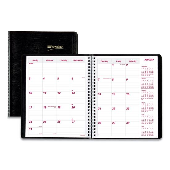Essential Collection 14-Month Ruled Monthly Planner, 8.88 x 7.13, Black Cover, 14-Month (Dec to Jan): 2022 to 2024 1