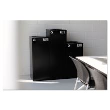 Public Square Paper-Recycling Container, Square, Steel, 42 gal, Black1