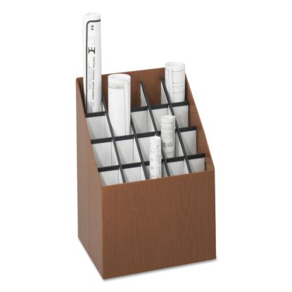 Corrugated Roll Files, 20 Compartments, 15w x 12d x 22h, Woodgrain1