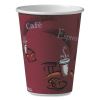 Solo Paper Hot Drink Cups in Bistro Design, 12 oz, Maroon, 50/Bag, 20 Bags/Carton 2
