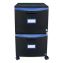 Two-Drawer Mobile Filing Cabinet, 2 Legal/Letter-Size File Drawers, Black/Blue, 14.75" x 18.25" x 26" 1
