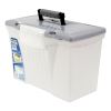 Portable Letter/Legal Filebox with Organizer Lid, Letter/Legal Files, 14.5" x 10.5" x 12", Clear/Silver 1