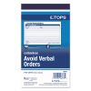 Avoid Verbal Orders Manifold Book, Two-Part Carbonless, 6.25 x 4.25, 1/Page, 50 Forms 2